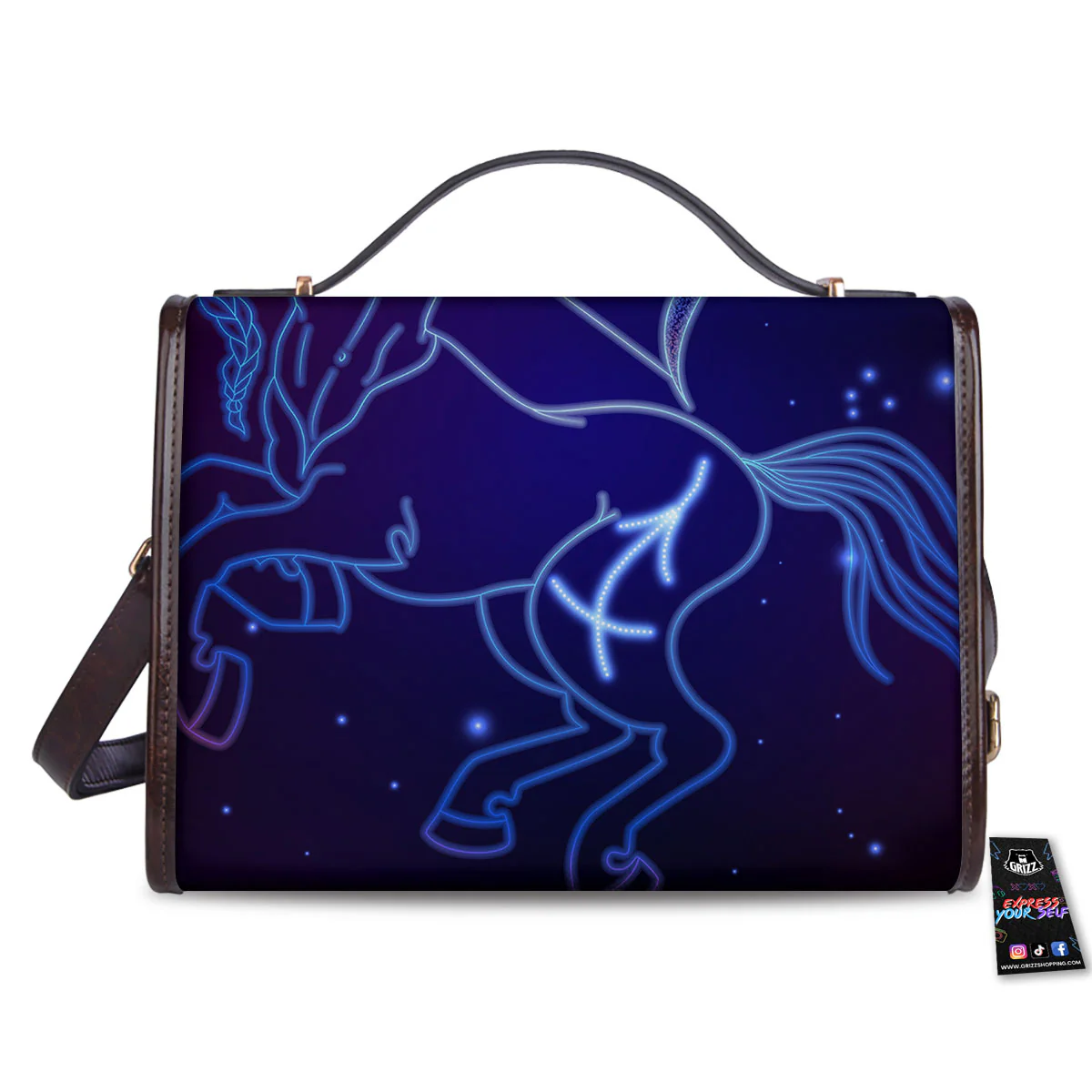 Sagittarius Sign Horoscope Print Women's Satchel Bag - Image 2