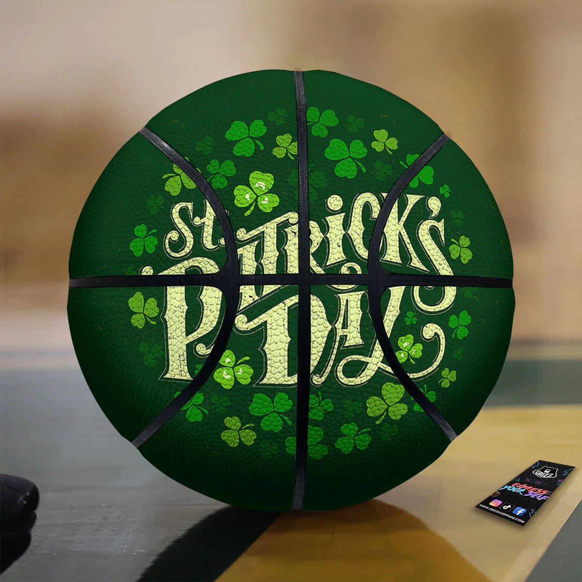 Saint Patrick's Day Green Clover Print Basketball