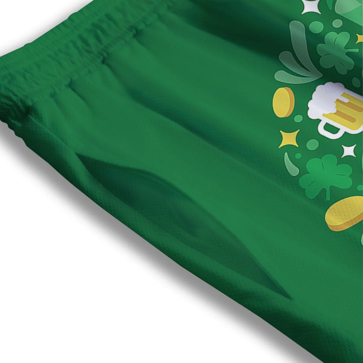 Saint Patrick's Day Green Irish Print Mesh Shorts - Image 3
