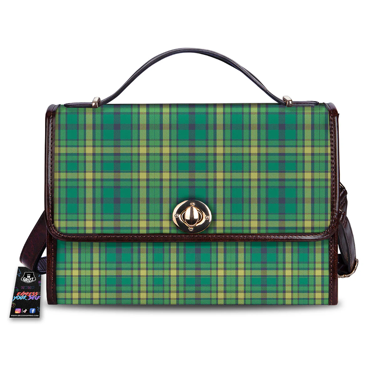 Saint Patrick's Day Irish Check Print Women's Satchel Bag
