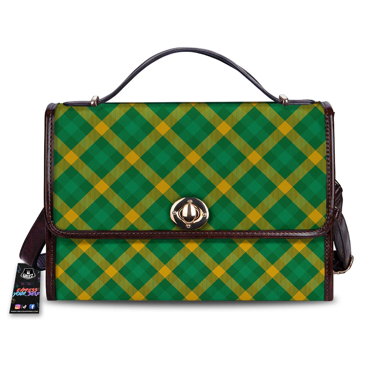 Saint Patrick's Day Irish Plaid Print Women's Satchel Bag