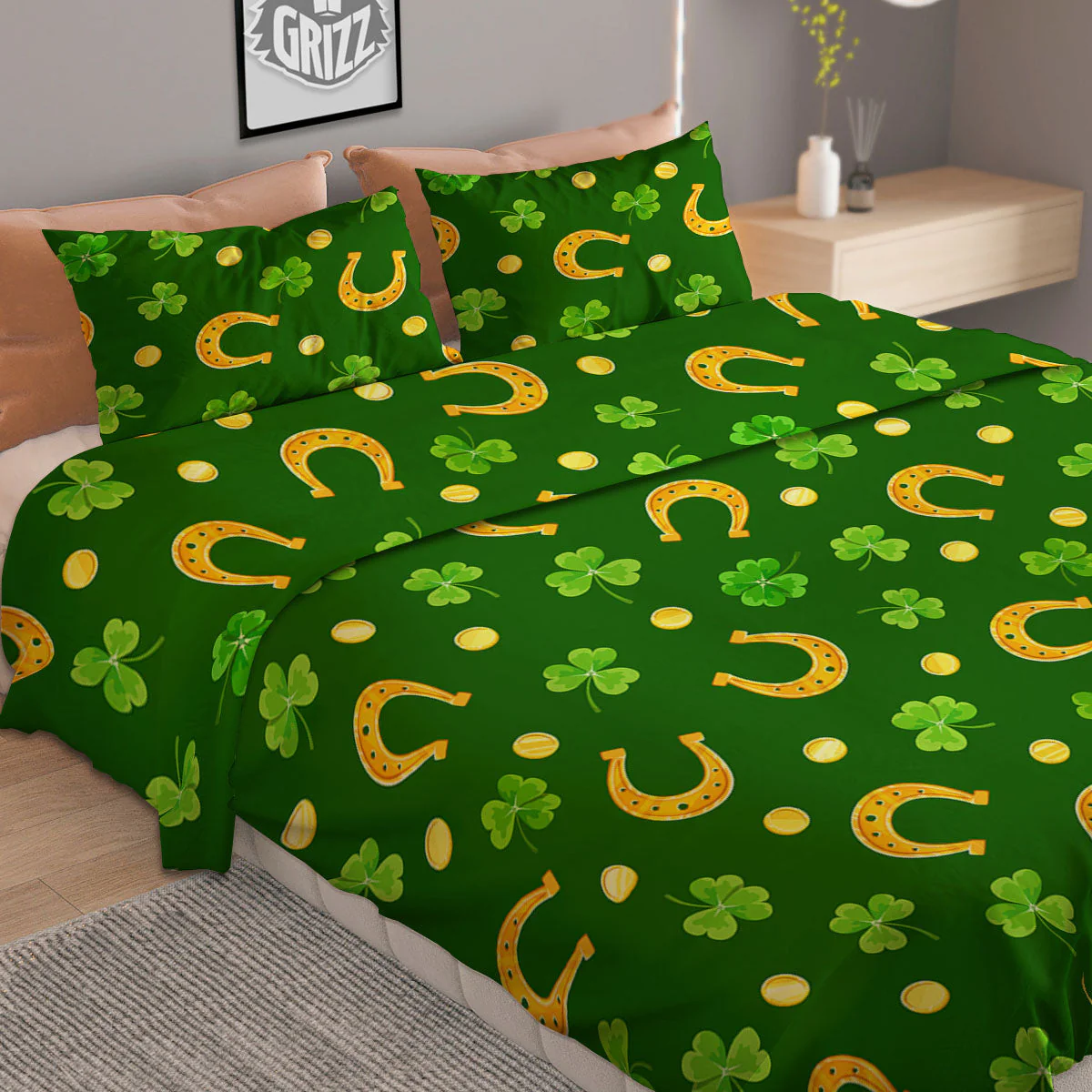 Saint Patrick's Day Irish Print Pattern Duvet Cover Bedding Set - Image 2