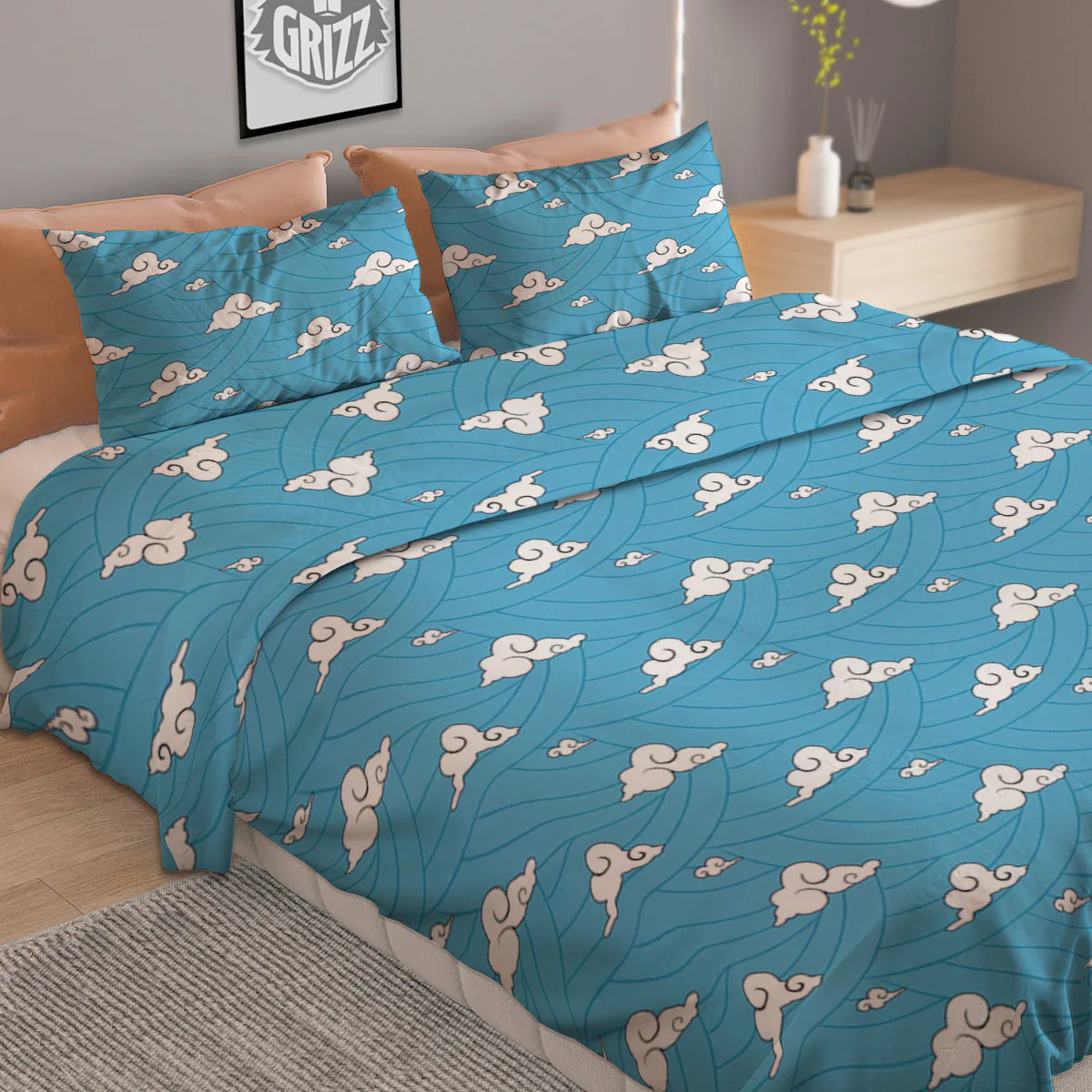 Sakonji Print Pattern Duvet Cover Bedding Set - Image 2