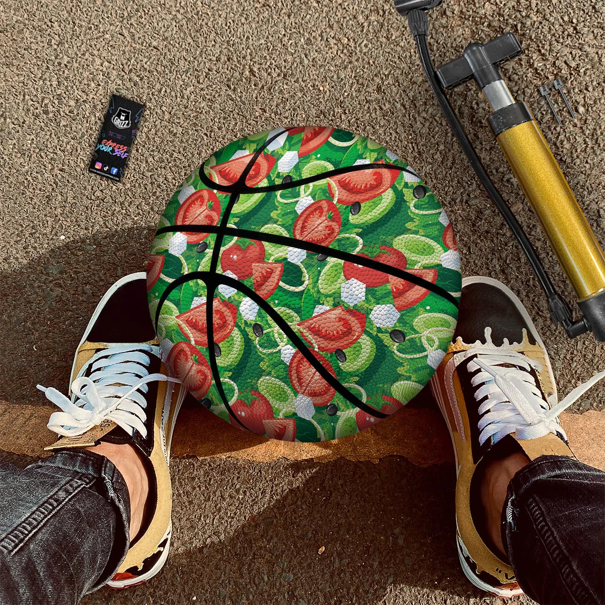 Salad Vegetable Print Pattern Basketball - Image 2