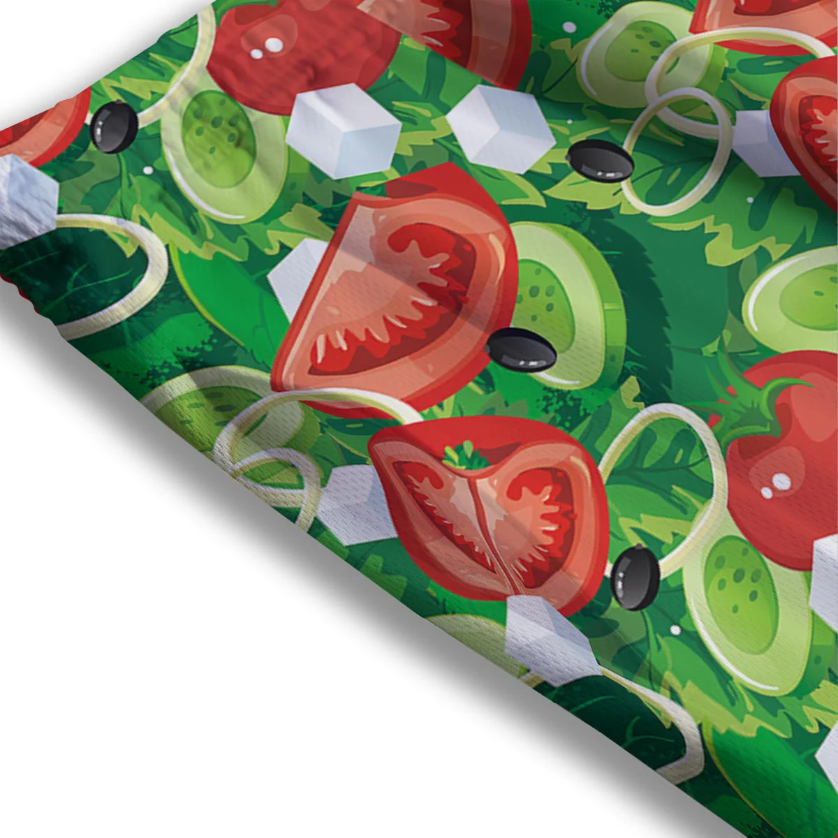 Salad Vegetable Print Pattern Mesh Shorts - Image 3