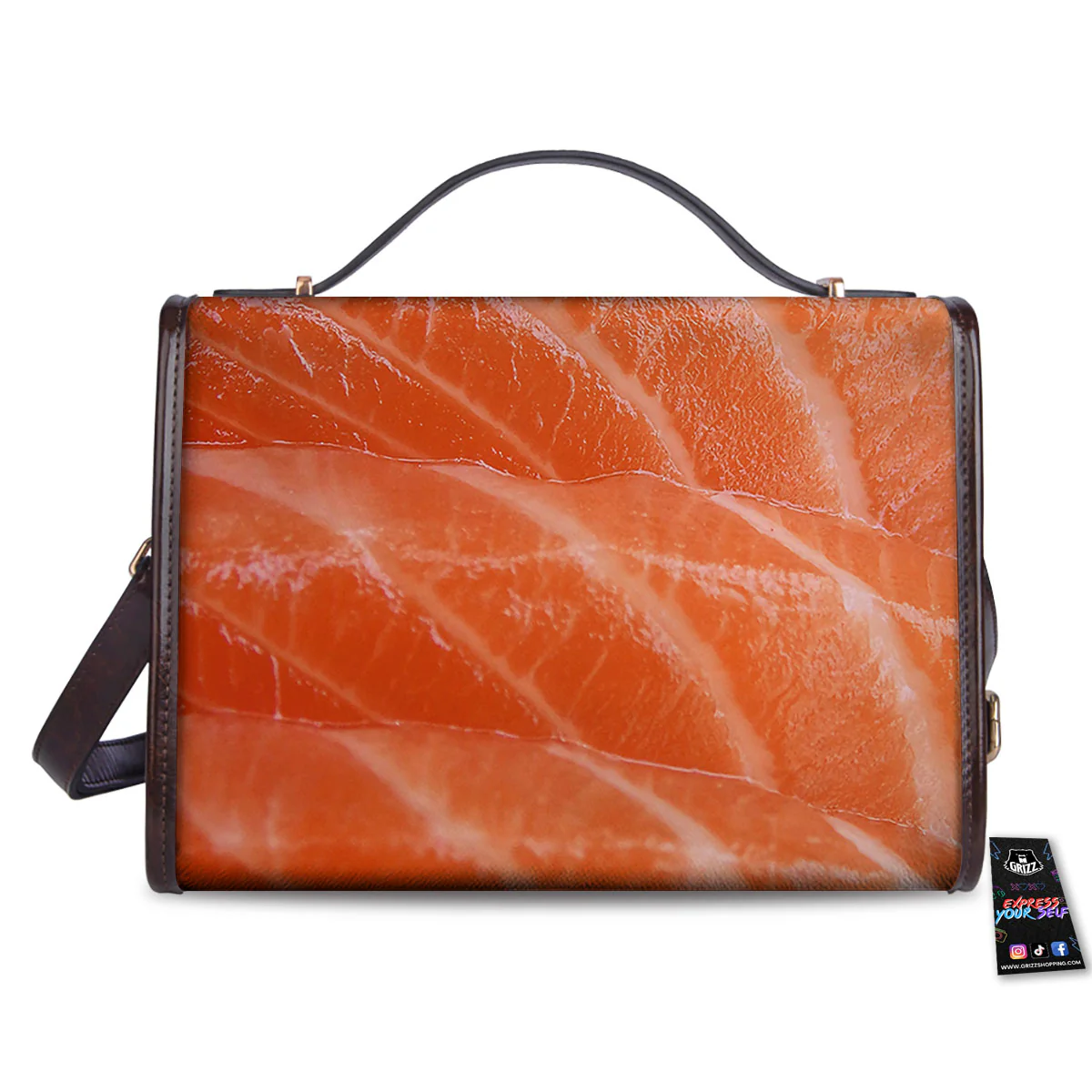 Salmon Print Women's Satchel Bag - Image 2