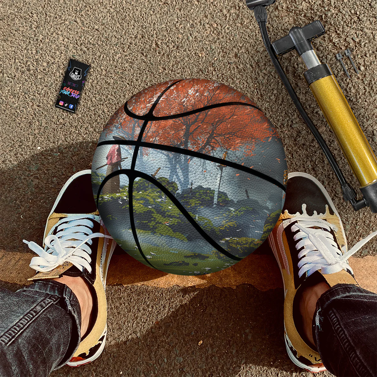 Samurai Fantasy Print Basketball - Image 2