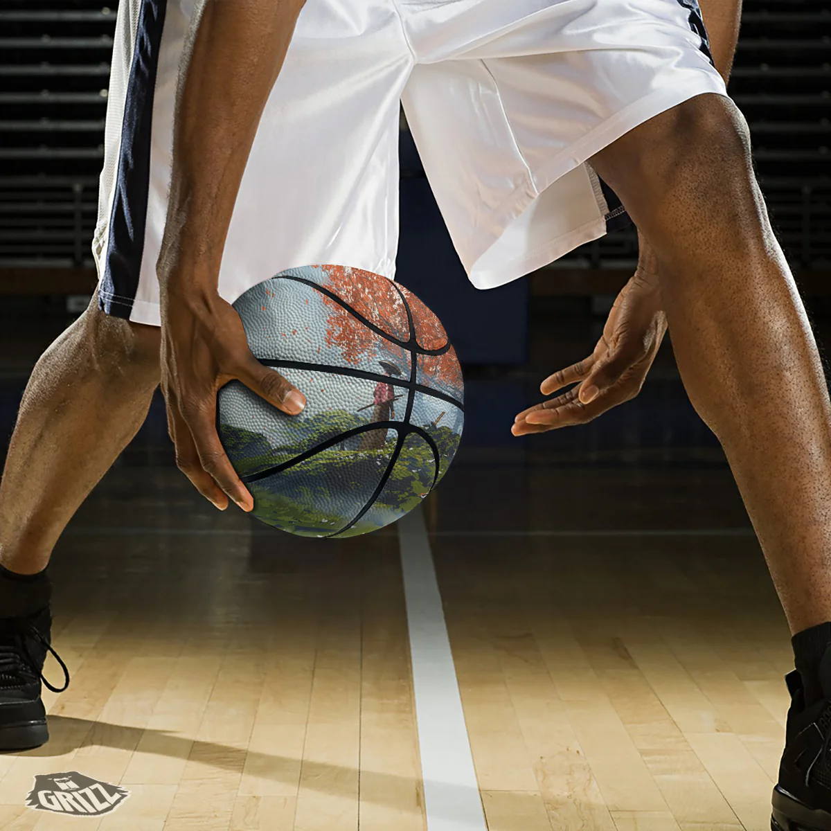 Samurai Fantasy Print Basketball - Image 3