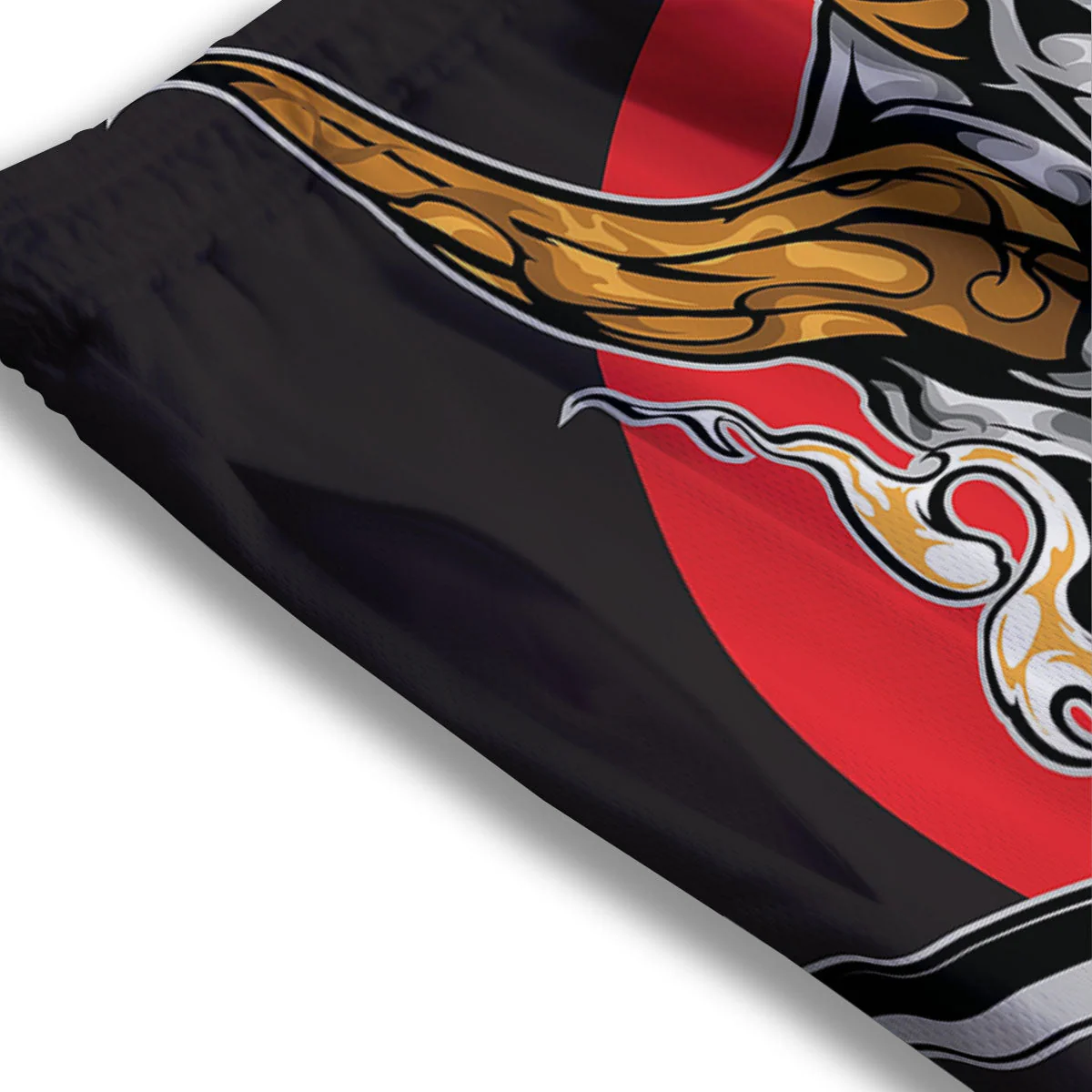 Samurai Ghost Japanese Print Mesh Shorts - Image 3