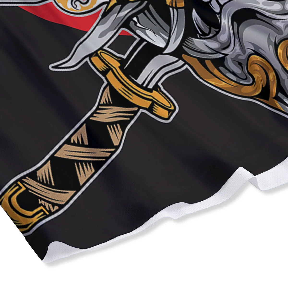 Samurai Ghost Japanese Print Mesh Shorts - Image 4