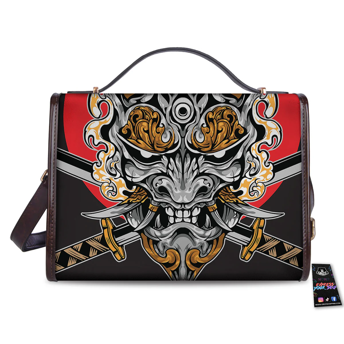 Samurai Ghost Japanese Print Women's Satchel Bag - Image 2