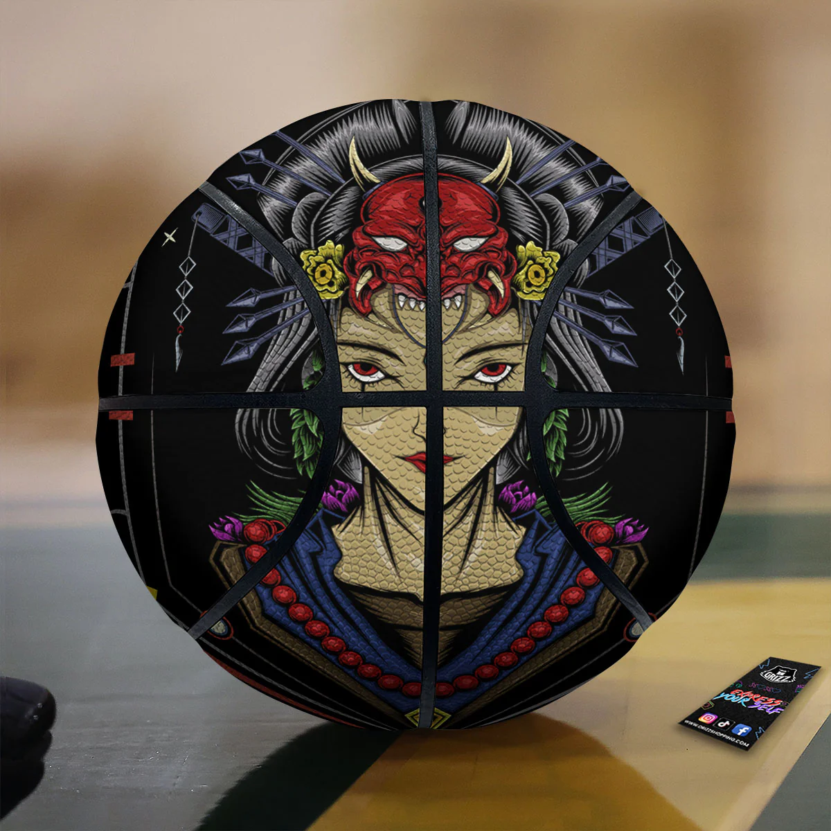 Samurai Girl Japanese Print Basketball