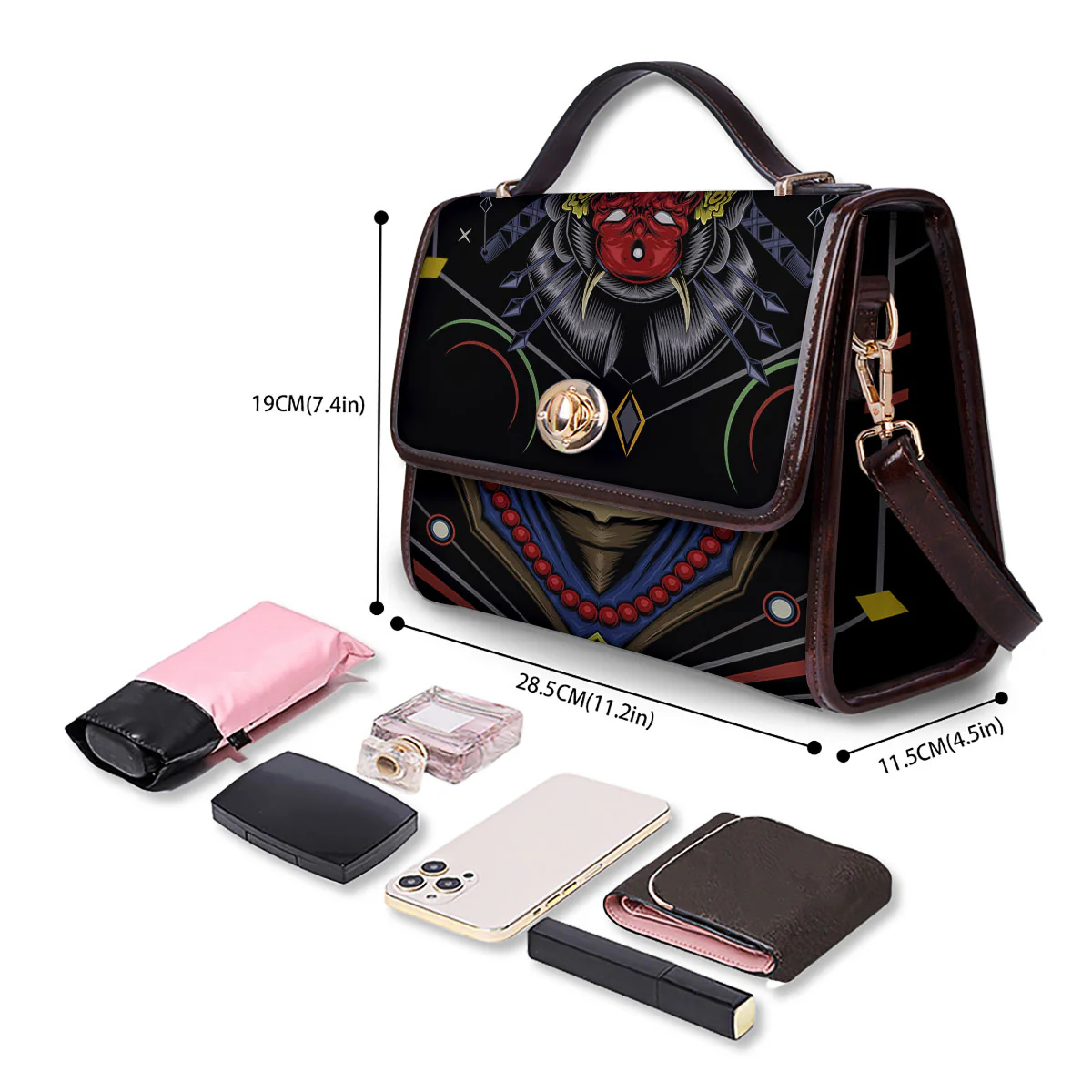 Samurai Girl Japanese Print Women's Satchel Bag - Image 4