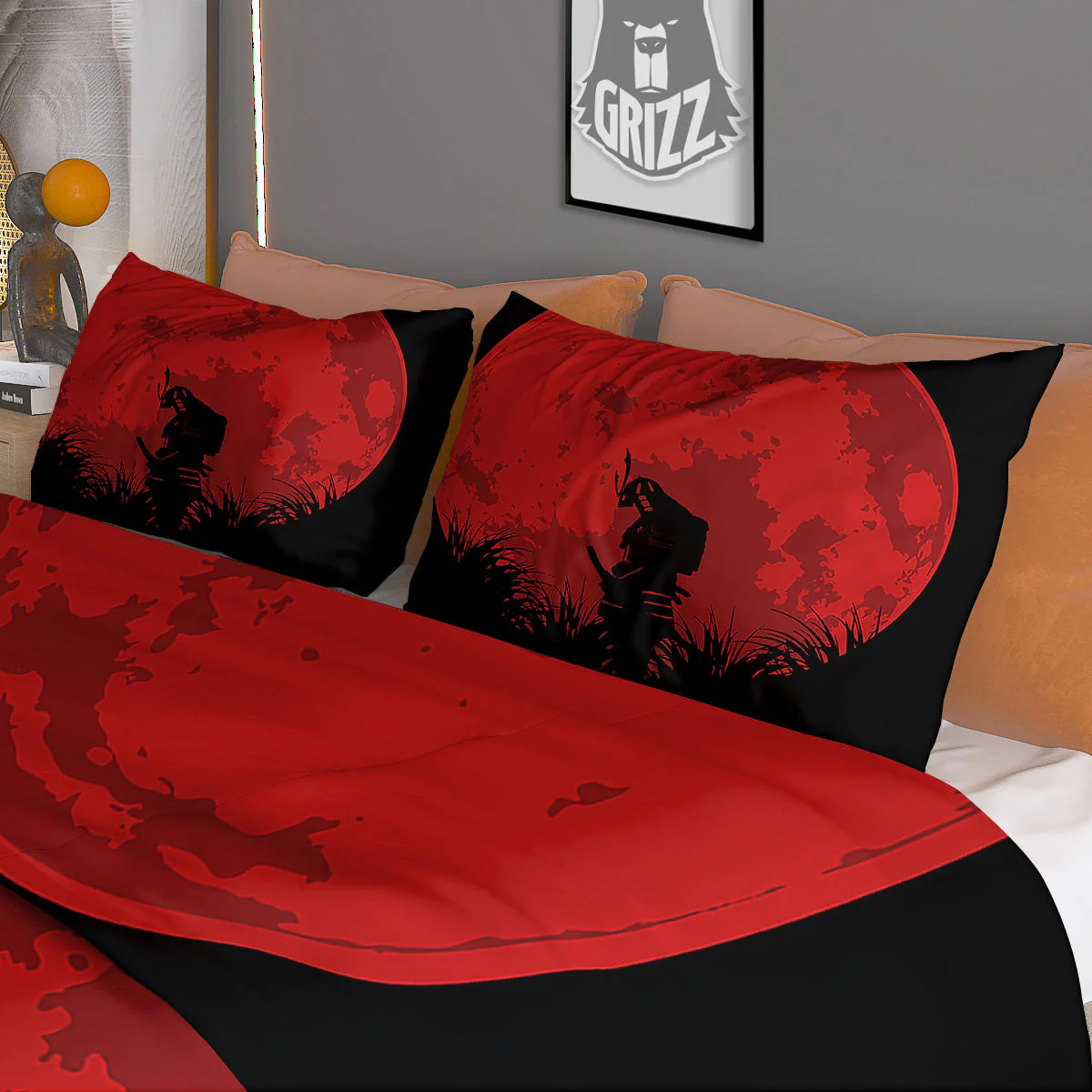 Samurai Red Sun Print Duvet Cover Bedding Set - Image 3