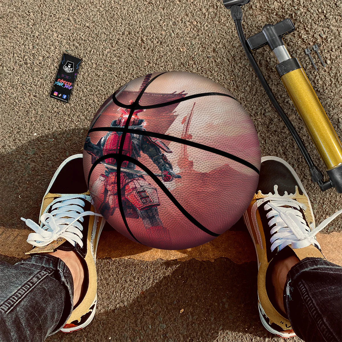 Samurai Robot Print Basketball - Image 2