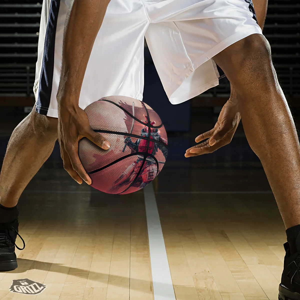 Samurai Robot Print Basketball - Image 3