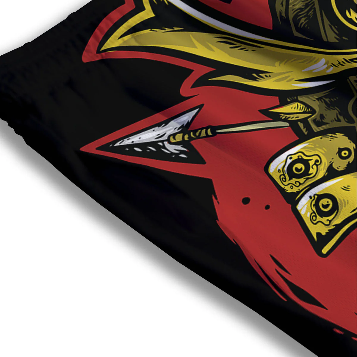 Samurai Woman Japanese Print Mesh Shorts - Image 3