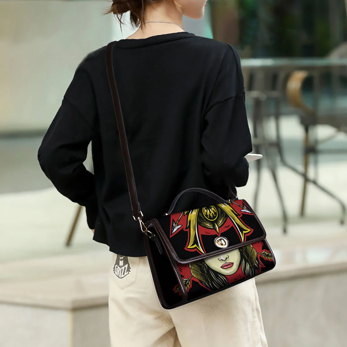Samurai Woman Japanese Print Women's Satchel Bag - Image 3