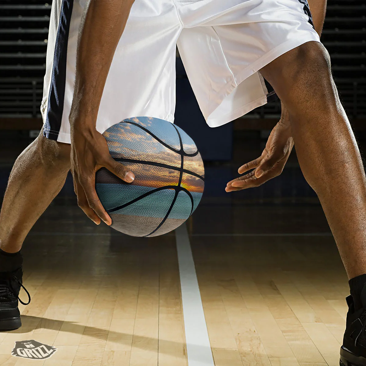 Sand Beach And Sunset Print Basketball - Image 3