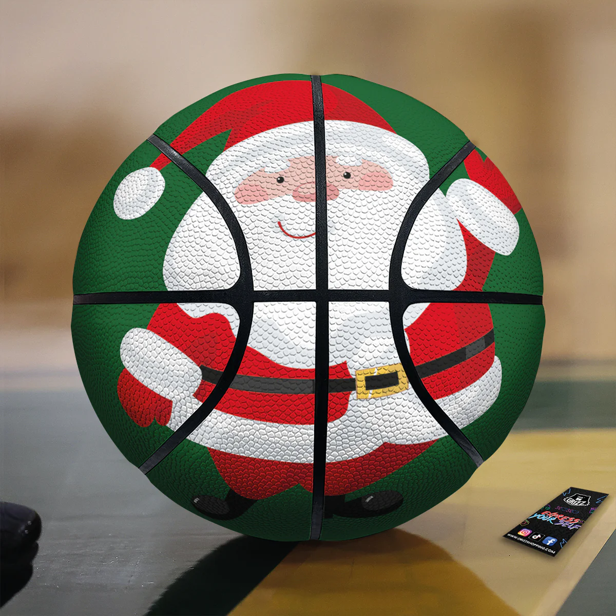 Santa Claus Cartoon Print Basketball