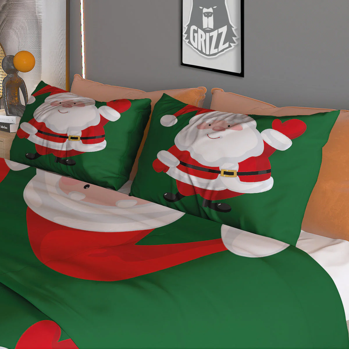 Santa Claus Cartoon Print Duvet Cover Bedding Set - Image 3