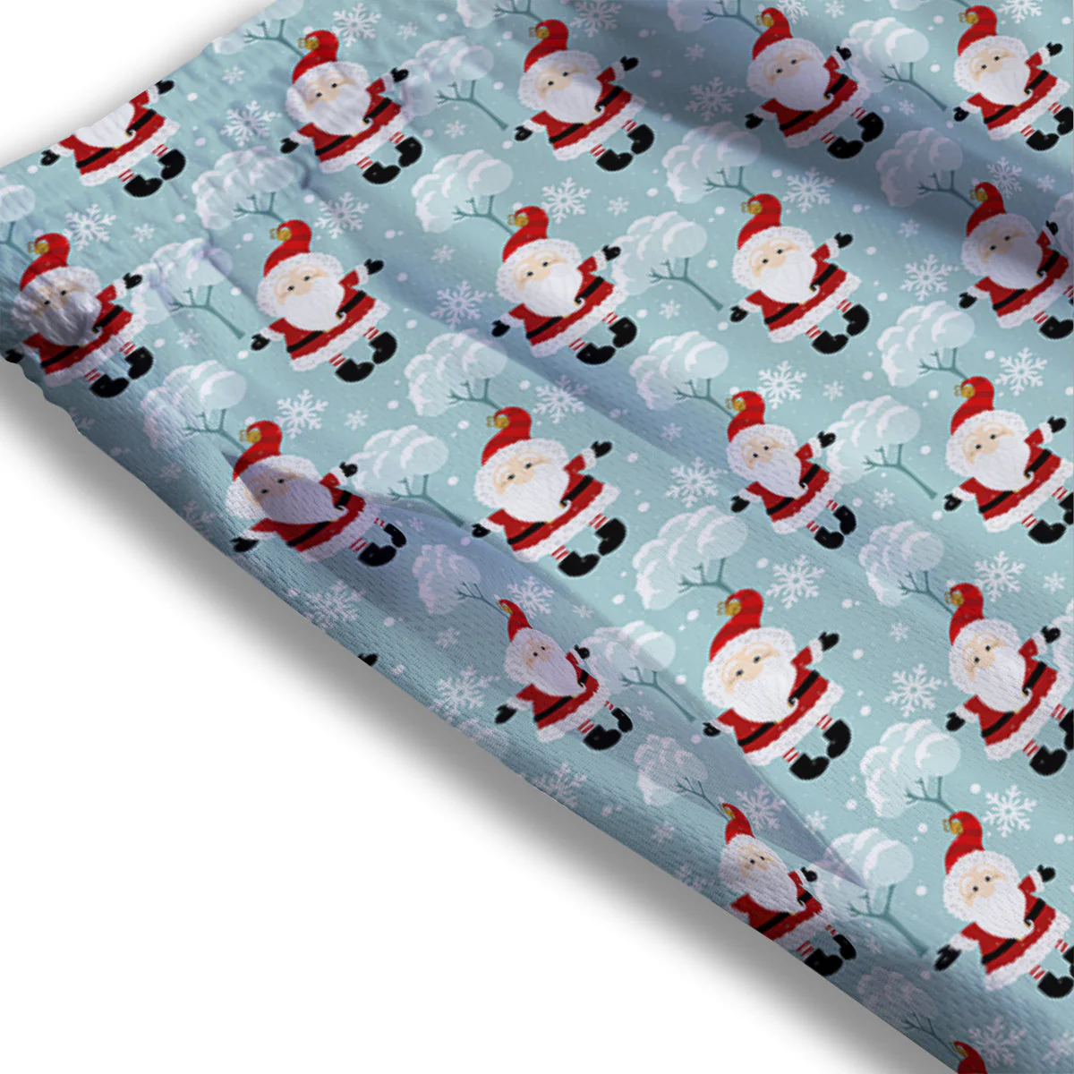 Santa Claus Cute Print Pattern Mesh Shorts - Image 3