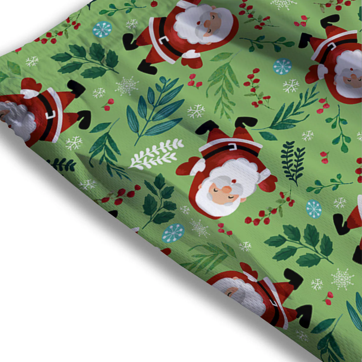 Santa Claus Happy Print Pattern Mesh Shorts - Image 3