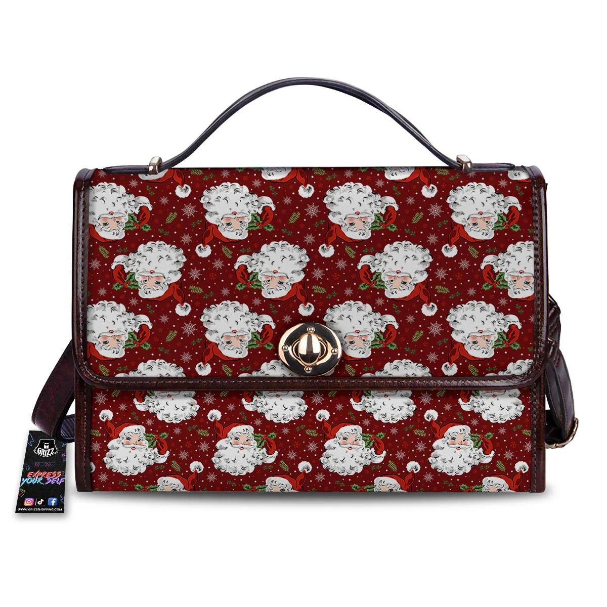 Santa Claus Xmas Print Pattern Women's Satchel Bag