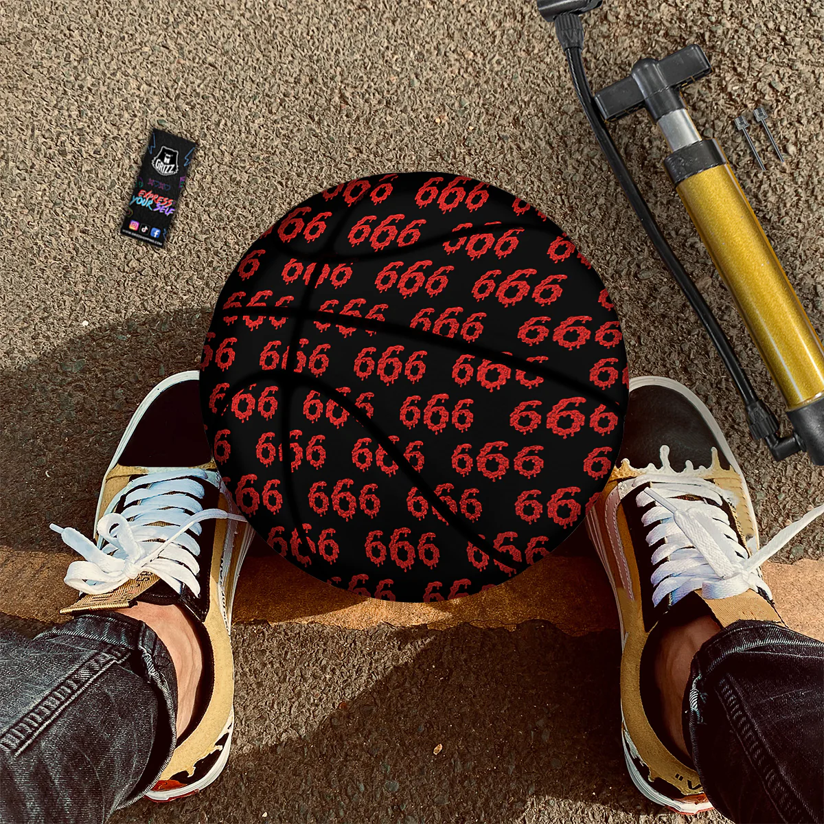 Satan 666 Print Pattern Basketball - Image 2