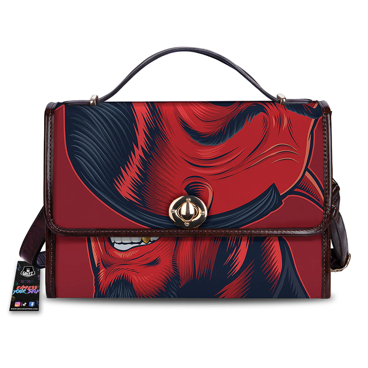 Satan Red Devil Print Women's Satchel Bag