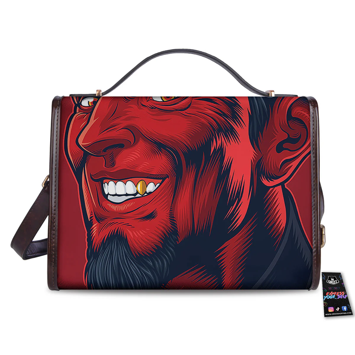 Satan Red Devil Print Women's Satchel Bag - Image 2