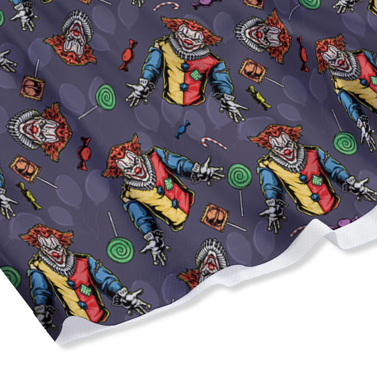 Scary Evil Clown Print Pattern Mesh Shorts - Image 4