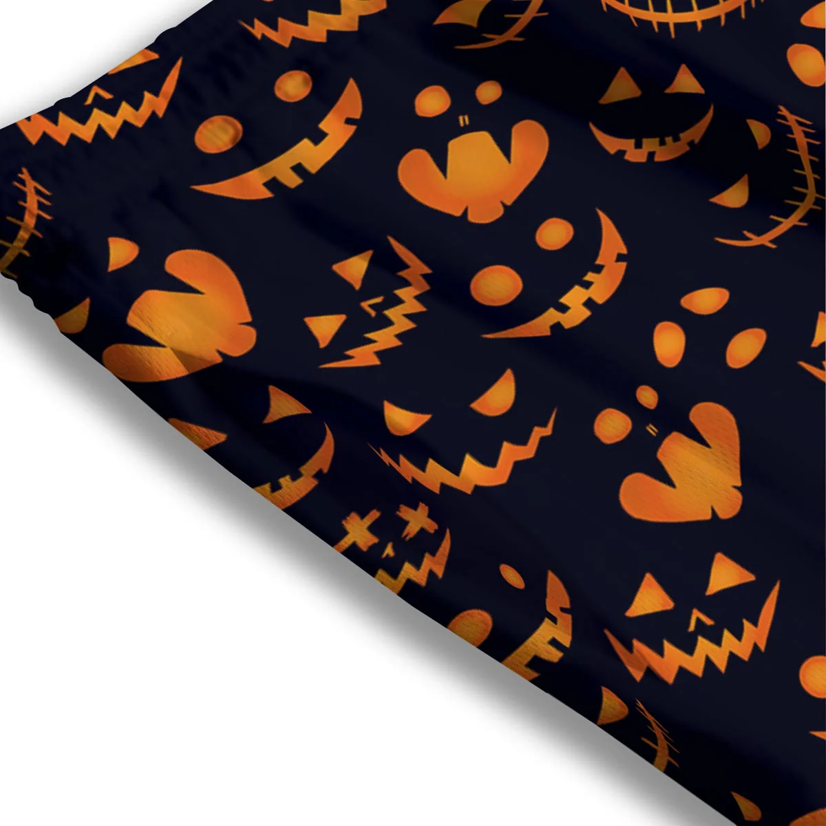 Scary Pumpkin Halloween Print Pattern Mesh Shorts - Image 3