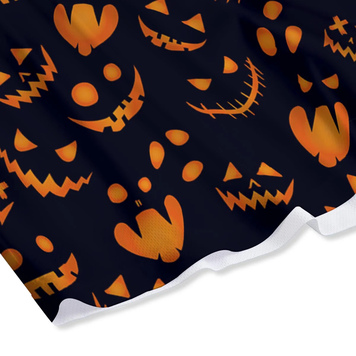 Scary Pumpkin Halloween Print Pattern Mesh Shorts - Image 4