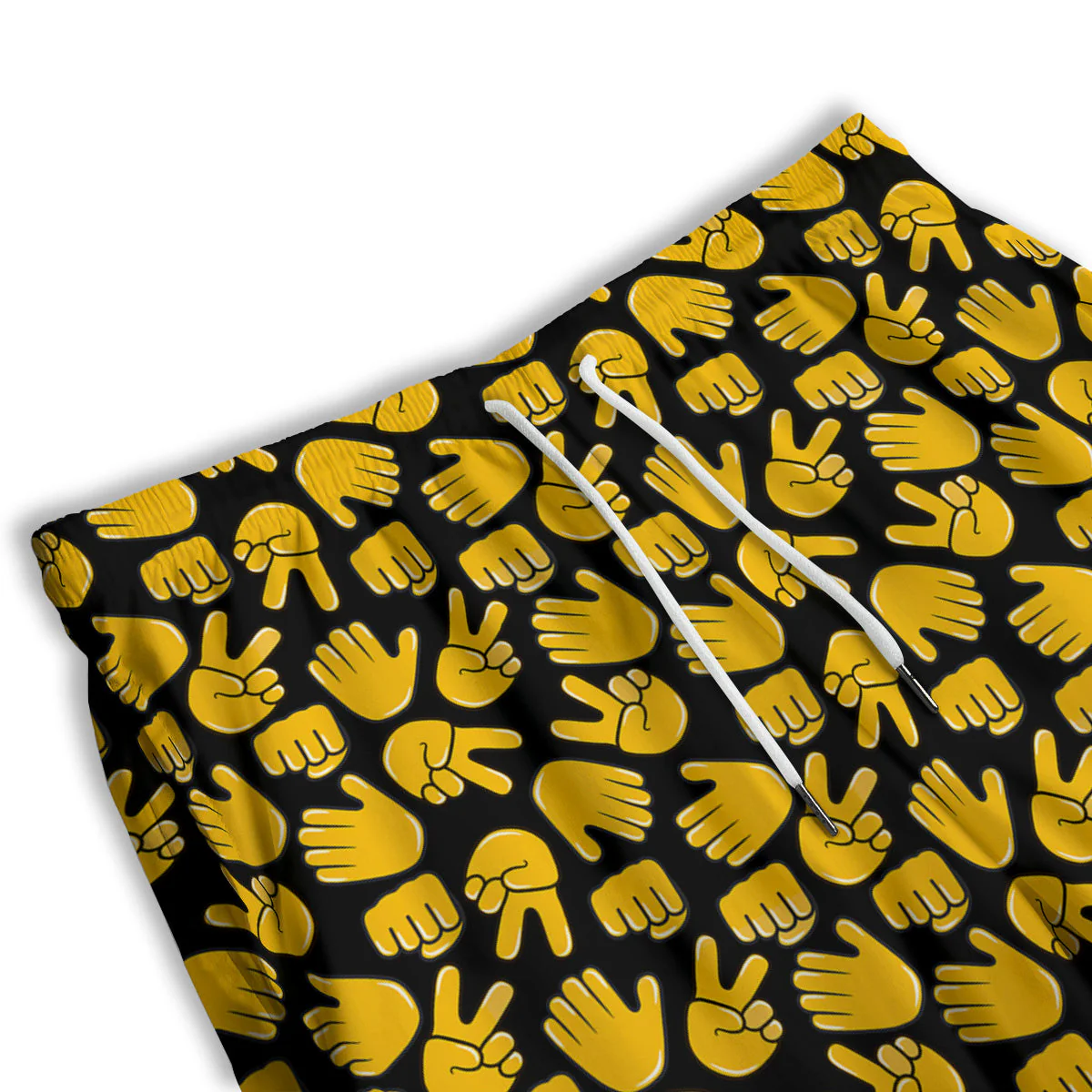 Scissors Paper Rock Emoji Print Pattern Men's Athletic Shorts - Image 3