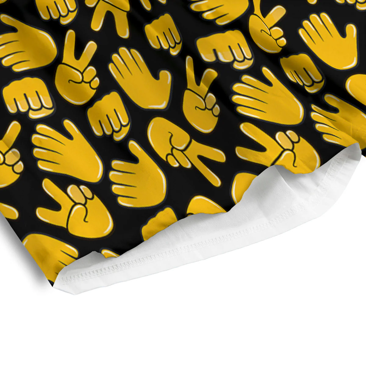 Scissors Paper Rock Emoji Print Pattern Men's Athletic Shorts - Image 4