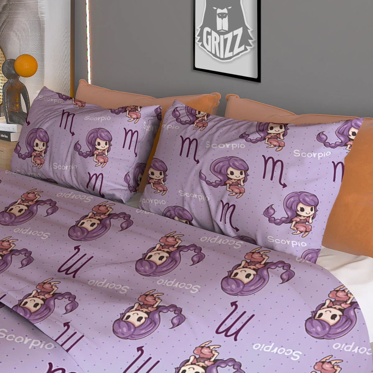 Scorpio Cute Cartoon Print Pattern Duvet Cover Bedding Set - Image 3