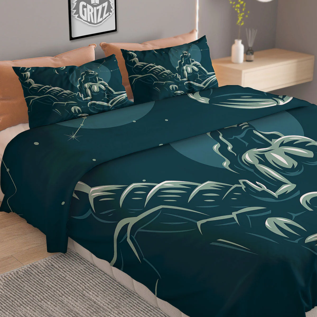 Scorpio Sign Astrology Print Duvet Cover Bedding Set - Image 2