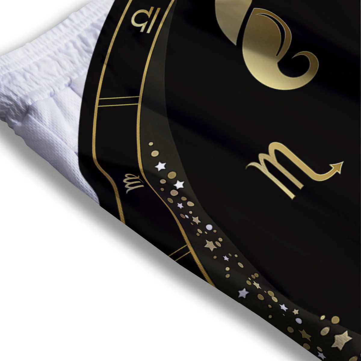 Scorpio Sign Black And Gold Print Mesh Shorts - Image 3