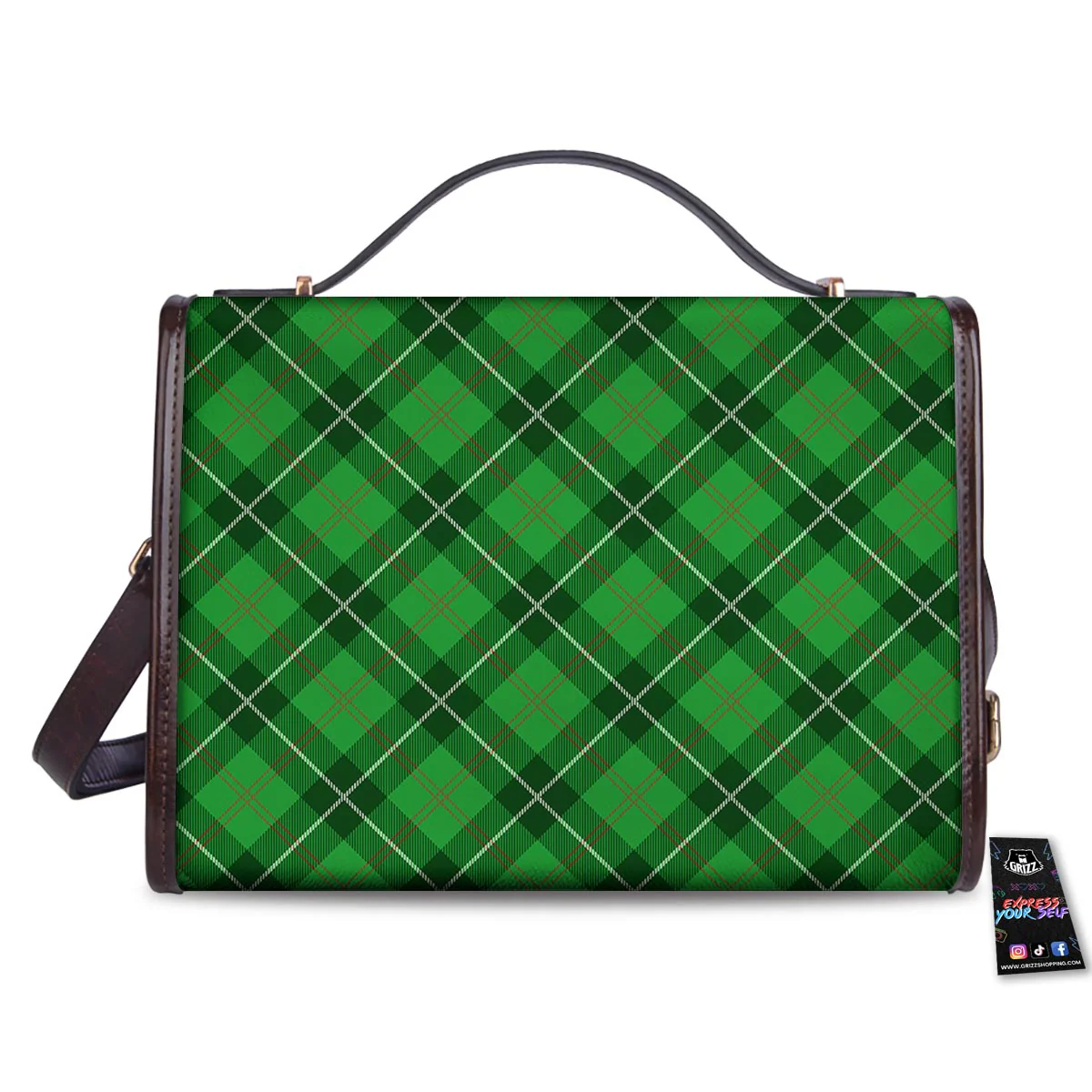 Scottish Plaid Saint Patrick's Day Print Pattern Women's Satchel Bag - Image 2