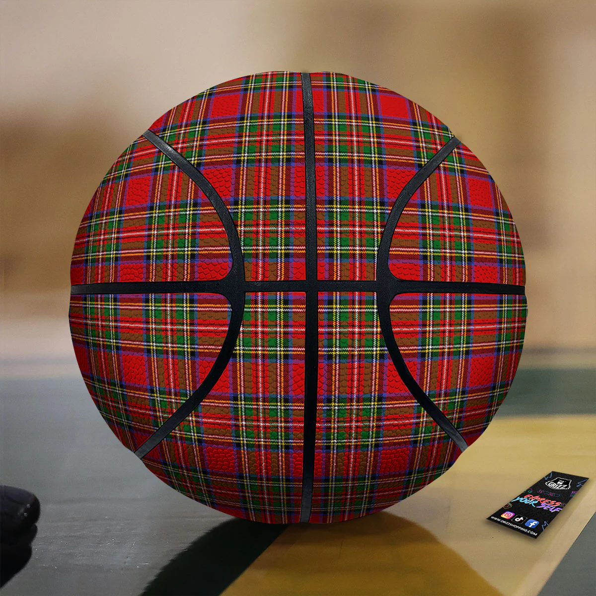 Scottish Tartan Pixel Stewart Print Pattern Basketball