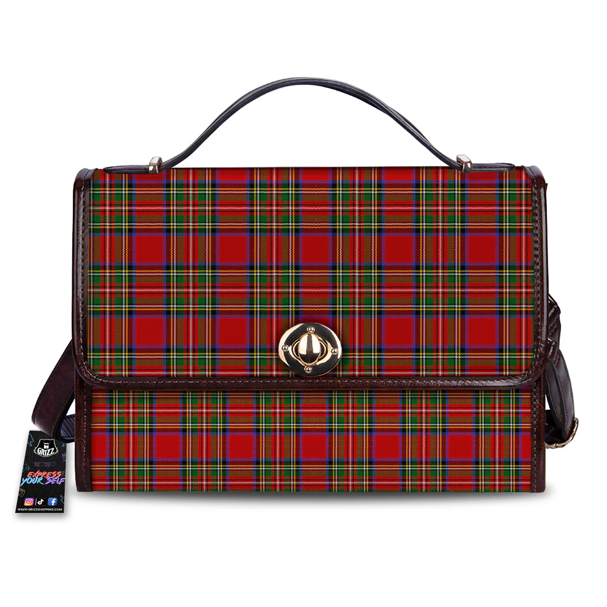 Scottish Tartan Pixel Stewart Print Pattern Women's Satchel Bag