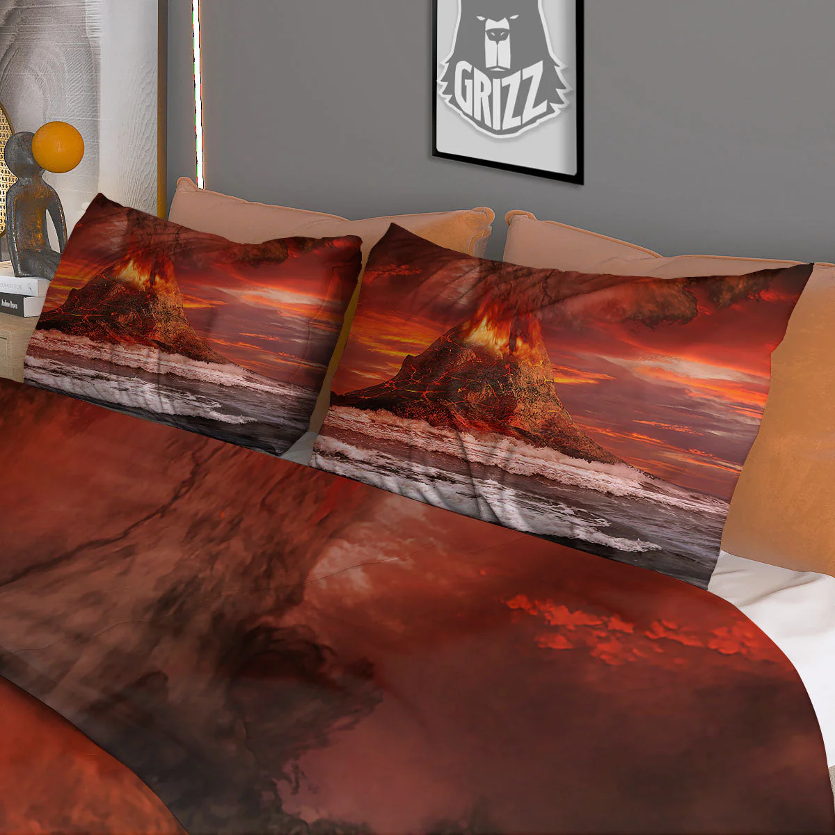Sea And Volcano Print Duvet Cover Bedding Set - Image 3