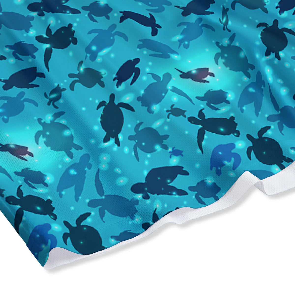 Sea Turtle Black And Blue Print Pattern Mesh Shorts - Image 4