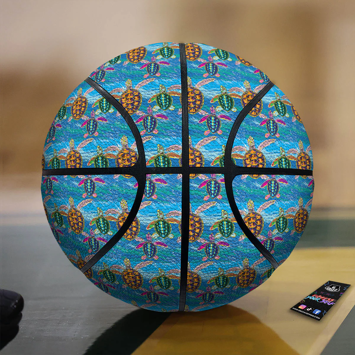 Sea Turtle Colorful Print Pattern Basketball