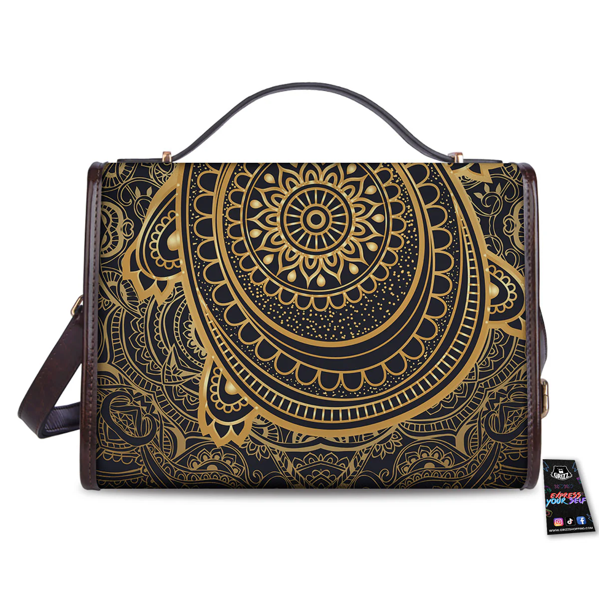 Sea Turtle Native Bohemian Print Women's Satchel Bag - Image 2