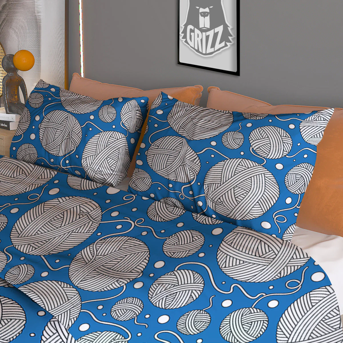 Seamless Yarn Balls Print Pattern Duvet Cover Bedding Set - Image 3