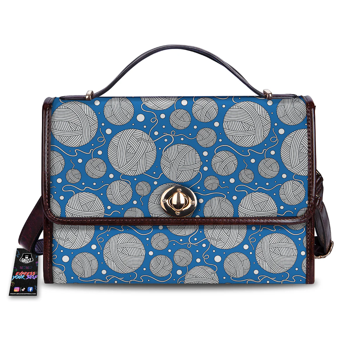 Seamless Yarn Balls Print Pattern Women's Satchel Bag