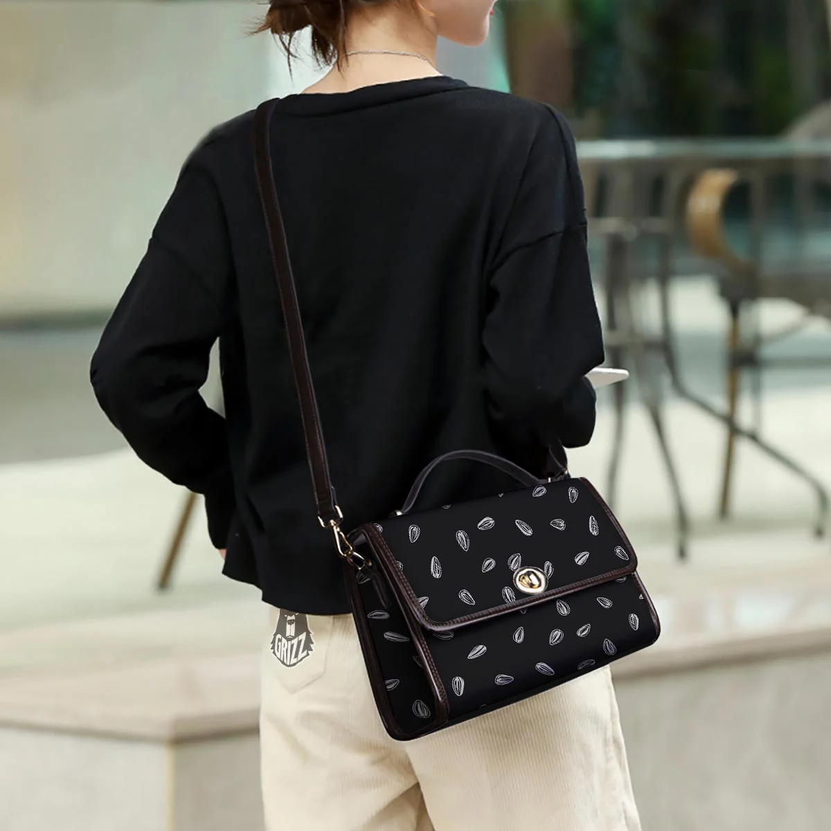 Seeds Sunflower Print Pattern Women's Satchel Bag - Image 3