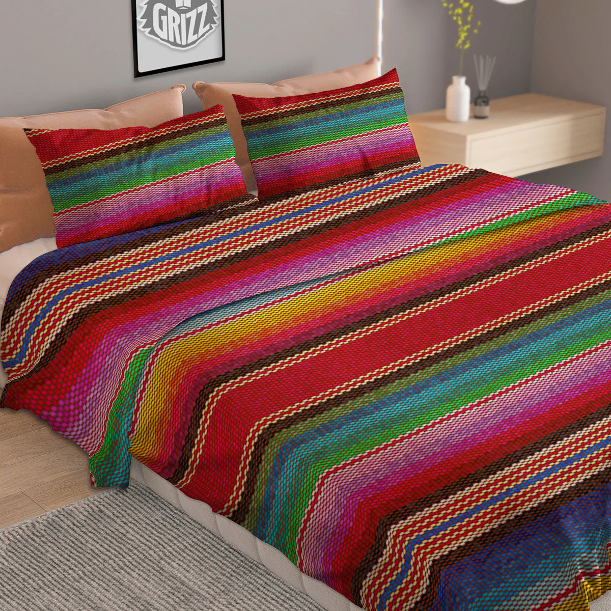 Serape Blanket Ethnic Print Pattern Duvet Cover Bedding Set - Image 2